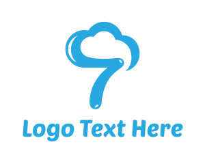 Number 7 - Cloud Number 7 logo design