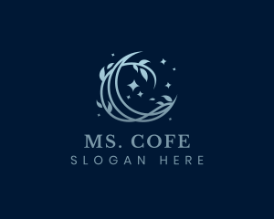 Evening - Twilight Evening Moon Plant logo design