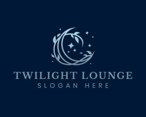 Evening - Twilight Evening Moon Plant logo design