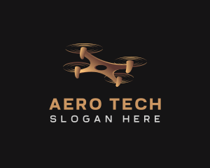 Quadcopter Drone Tech logo design