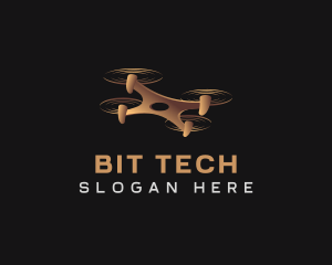 Quadcopter Drone Tech logo design