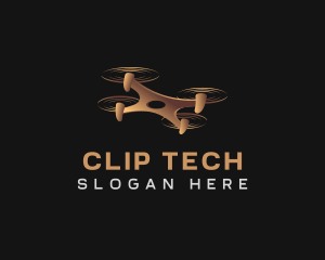 Quadcopter Drone Tech logo design