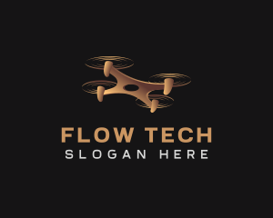 Quadcopter Drone Tech logo design