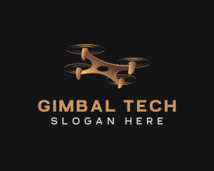 Quadcopter Drone Tech logo design