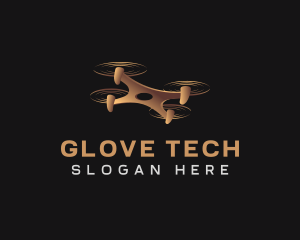 Quadcopter Drone Tech logo design