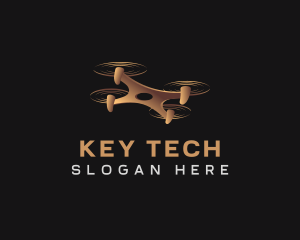 Quadcopter Drone Tech logo design