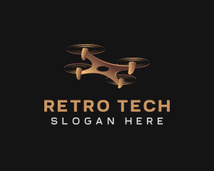 Quadcopter Drone Tech logo design