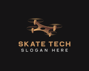 Quadcopter Drone Tech logo design