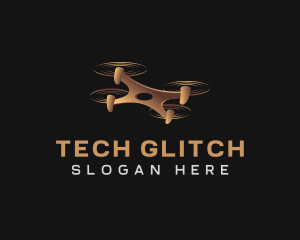 Quadcopter Drone Tech logo design