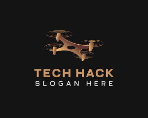 Quadcopter Drone Tech logo design