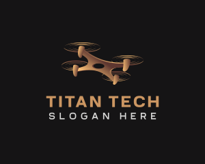 Quadcopter Drone Tech logo design