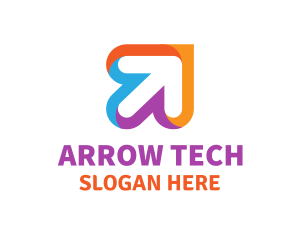 Colorful Tech Arrow logo design