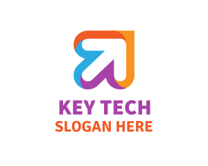 Colorful Tech Arrow logo design