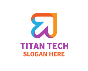 Colorful Tech Arrow logo design