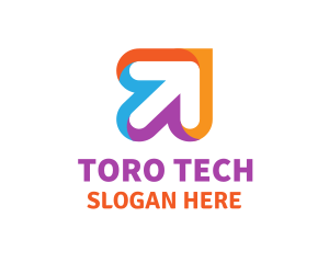 Colorful Tech Arrow logo design