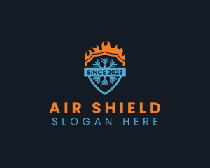 Heating Cooling Shield  logo design