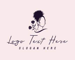 Curly - Floral Curly Hair logo design