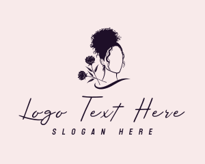 Floral Curly Hair Logo