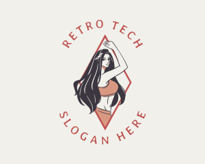 Retro Woman Lingerie logo design