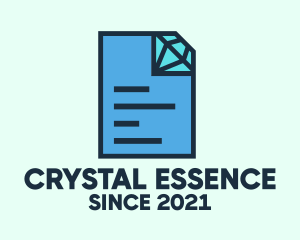 Mineral - Blue Diamond Document logo design