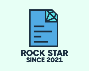 Rock - Blue Diamond Document logo design