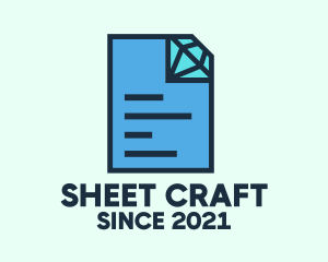 Sheet - Blue Diamond Document logo design