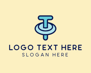 Comic - Frisbee Spinning Letter T logo design