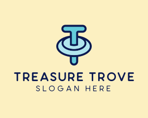 Frisbee Spinning Letter T logo design