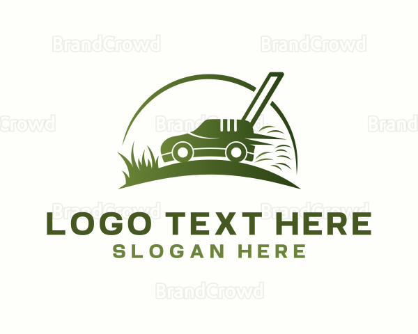 Grass Lawn Mower Logo