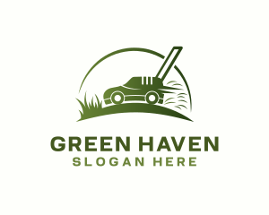 Grass Lawn Mower logo design