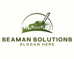 Grass Lawn Mower logo design