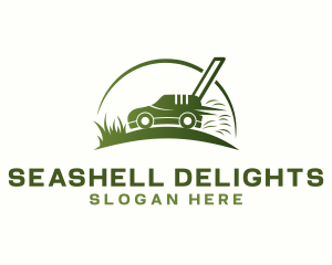 Grass Lawn Mower logo design