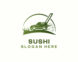 Grass Lawn Mower logo design