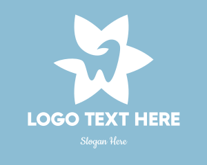 Teeth - White Tooth Flower logo design