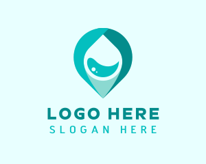 Water Supply - Water Location Pin logo design