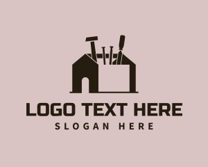 Toolbox Home Carpentry Construction logo design