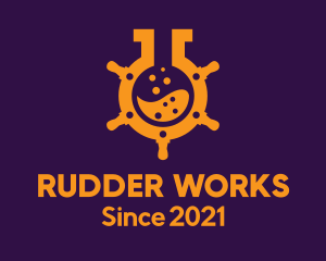 Rudder - Laboratory Ship Helm logo design
