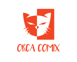 Tiger - Orange Cat Head logo design