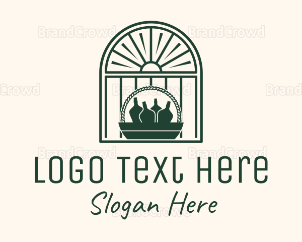 Window Bottle Basket Logo