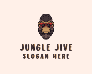 Monkey - Hipster Sunglasses Monkey logo design