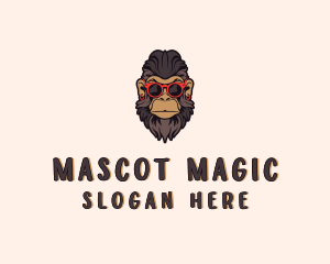 Hipster Sunglasses Monkey logo design