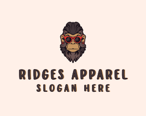 Hipster Sunglasses Monkey logo design