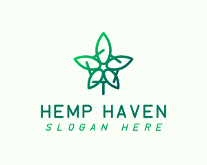 Natural Marijuana Flower logo design