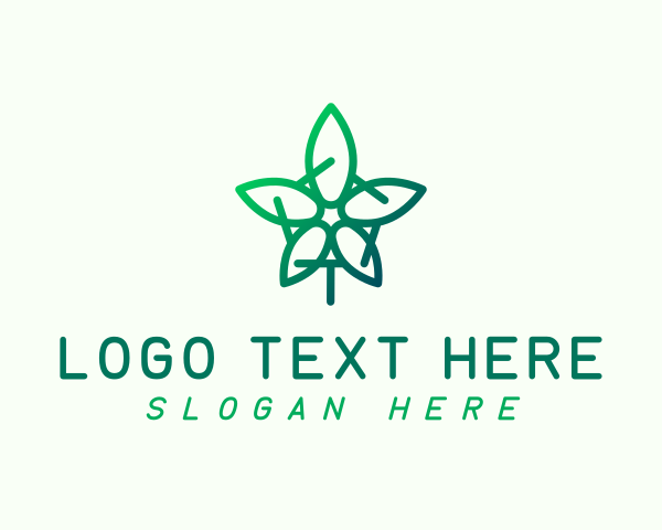 Botanical - Natural Marijuana Flower logo design