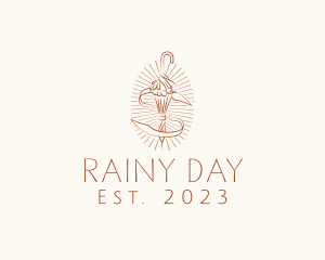 Raining - Elegant Parasol Ribbons logo design