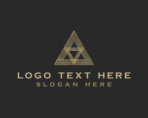 Line - Luxury Premium Pyramid Triangle logo design