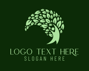 Vegan - Nature Wellness Yoga logo design