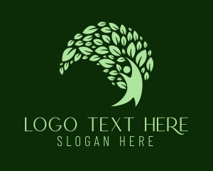 Tree - Nature Wellness Yoga logo design