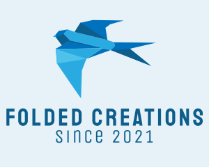 Blue Sparrow Origami logo design