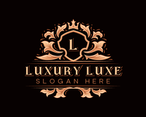 Luxury Crown Leaf logo design